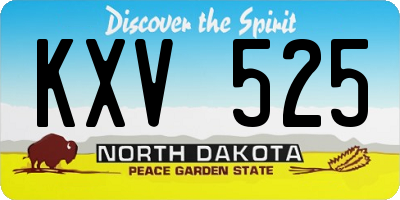 ND license plate KXV525