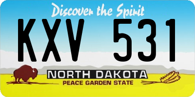 ND license plate KXV531