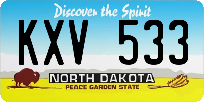 ND license plate KXV533