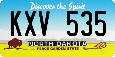 ND license plate KXV535