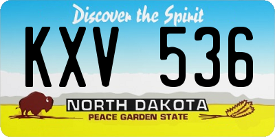 ND license plate KXV536