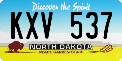 ND license plate KXV537
