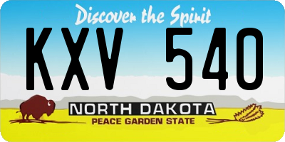 ND license plate KXV540
