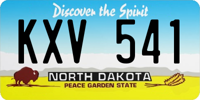 ND license plate KXV541