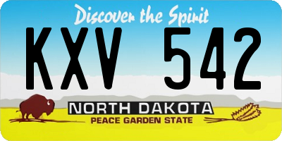 ND license plate KXV542