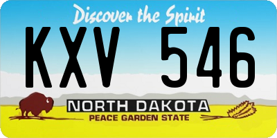 ND license plate KXV546