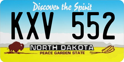 ND license plate KXV552