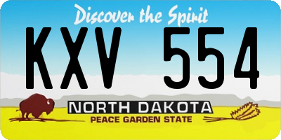 ND license plate KXV554