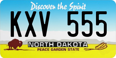 ND license plate KXV555
