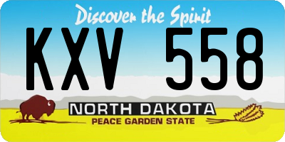 ND license plate KXV558
