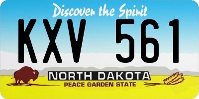 ND license plate KXV561