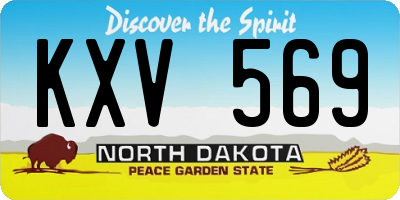 ND license plate KXV569