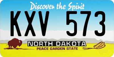 ND license plate KXV573