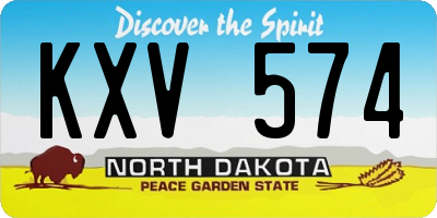 ND license plate KXV574