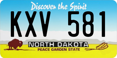 ND license plate KXV581