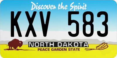 ND license plate KXV583