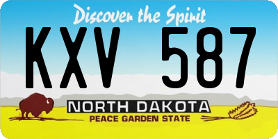 ND license plate KXV587