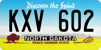 ND license plate KXV602