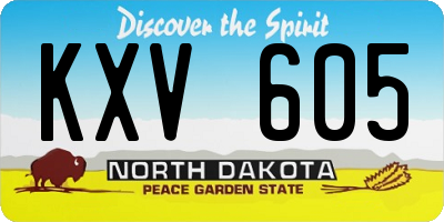 ND license plate KXV605
