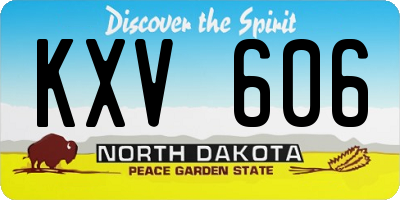 ND license plate KXV606