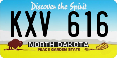 ND license plate KXV616