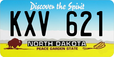 ND license plate KXV621