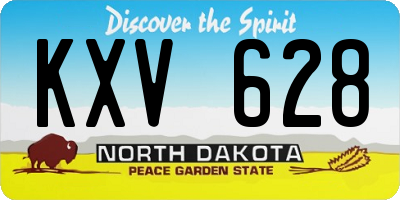 ND license plate KXV628