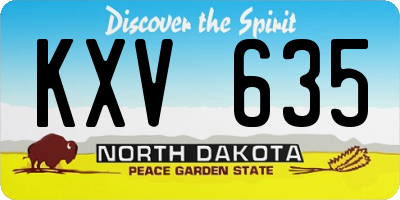 ND license plate KXV635