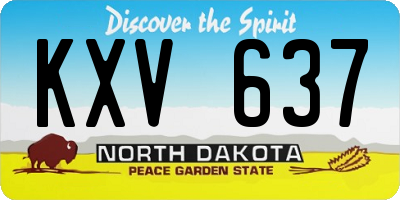 ND license plate KXV637