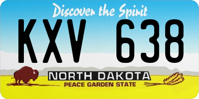 ND license plate KXV638