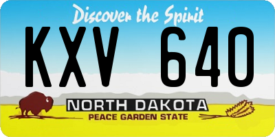 ND license plate KXV640