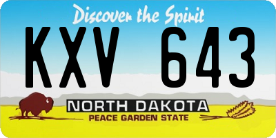 ND license plate KXV643
