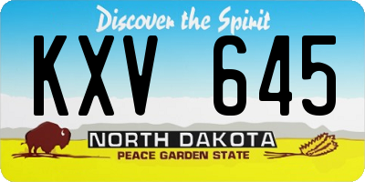 ND license plate KXV645