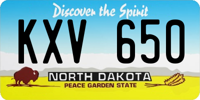 ND license plate KXV650