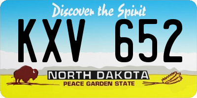 ND license plate KXV652