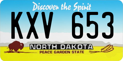 ND license plate KXV653