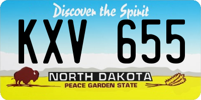 ND license plate KXV655