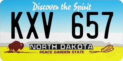ND license plate KXV657