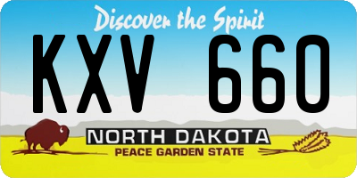ND license plate KXV660