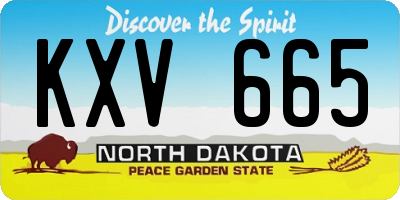 ND license plate KXV665
