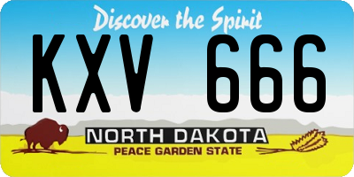 ND license plate KXV666