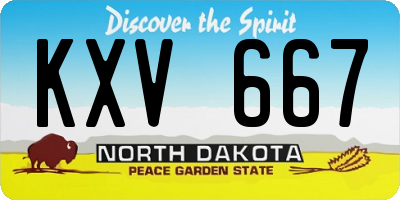 ND license plate KXV667