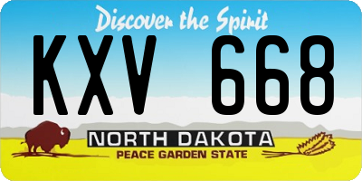 ND license plate KXV668