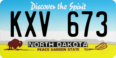 ND license plate KXV673