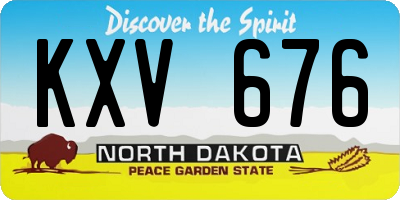 ND license plate KXV676