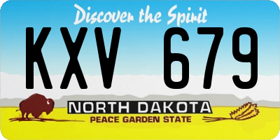 ND license plate KXV679
