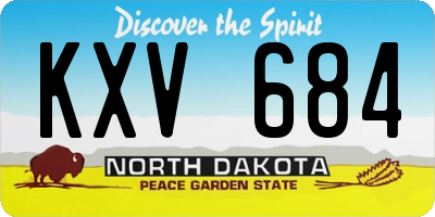 ND license plate KXV684