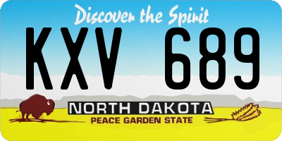 ND license plate KXV689