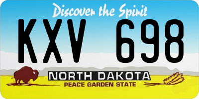 ND license plate KXV698