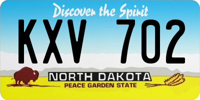 ND license plate KXV702